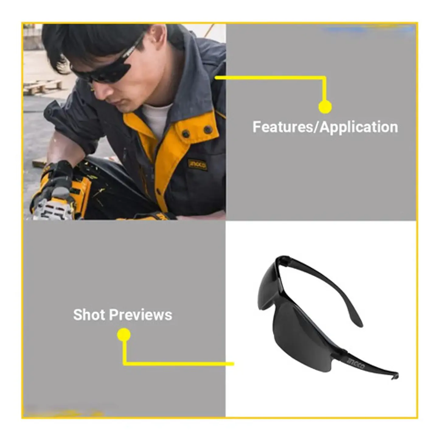 Lentes Gafas Antiparras Oscuras De Seguridad Ingco Hsg07 Cristal N/a 7