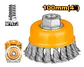 Grata Copa De Metal Trenzado 100mm/4puLG Ingco Wb21001 Color Amarillo - Miniatura 2