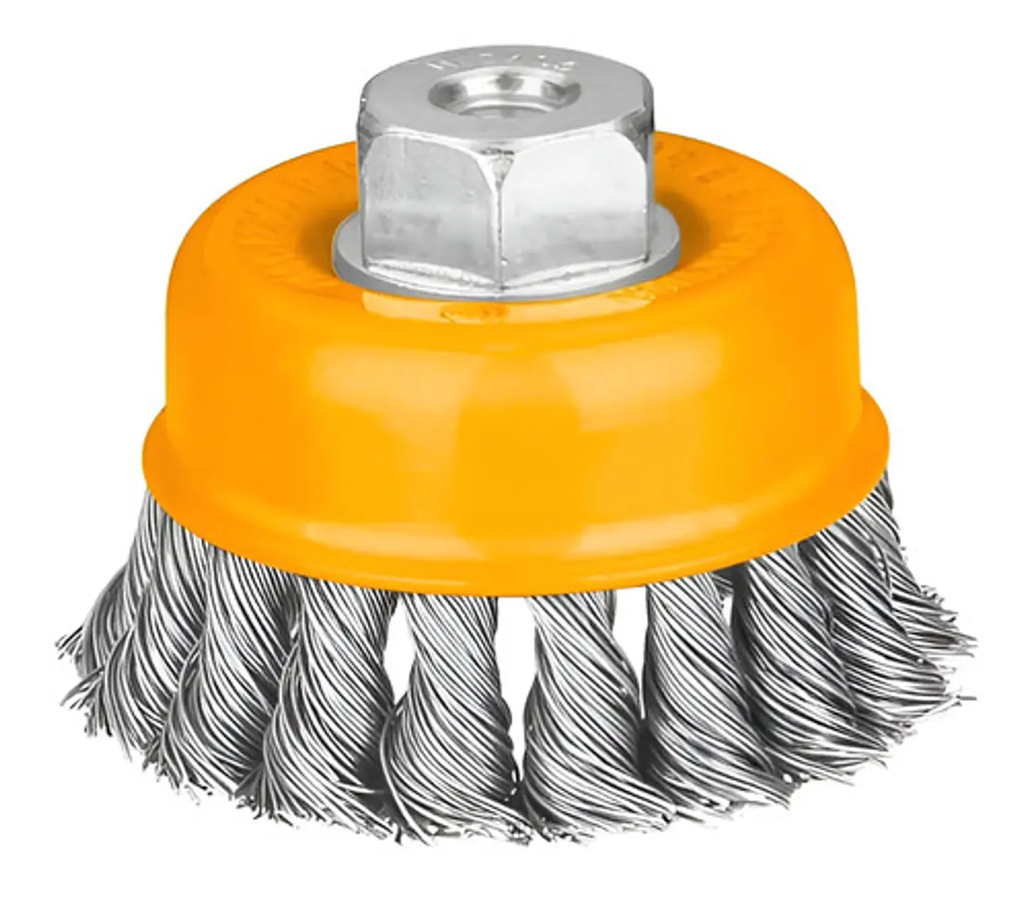 Grata Copa De Metal Trenzado 100mm/4puLG Ingco Wb21001 Color Amarillo 5