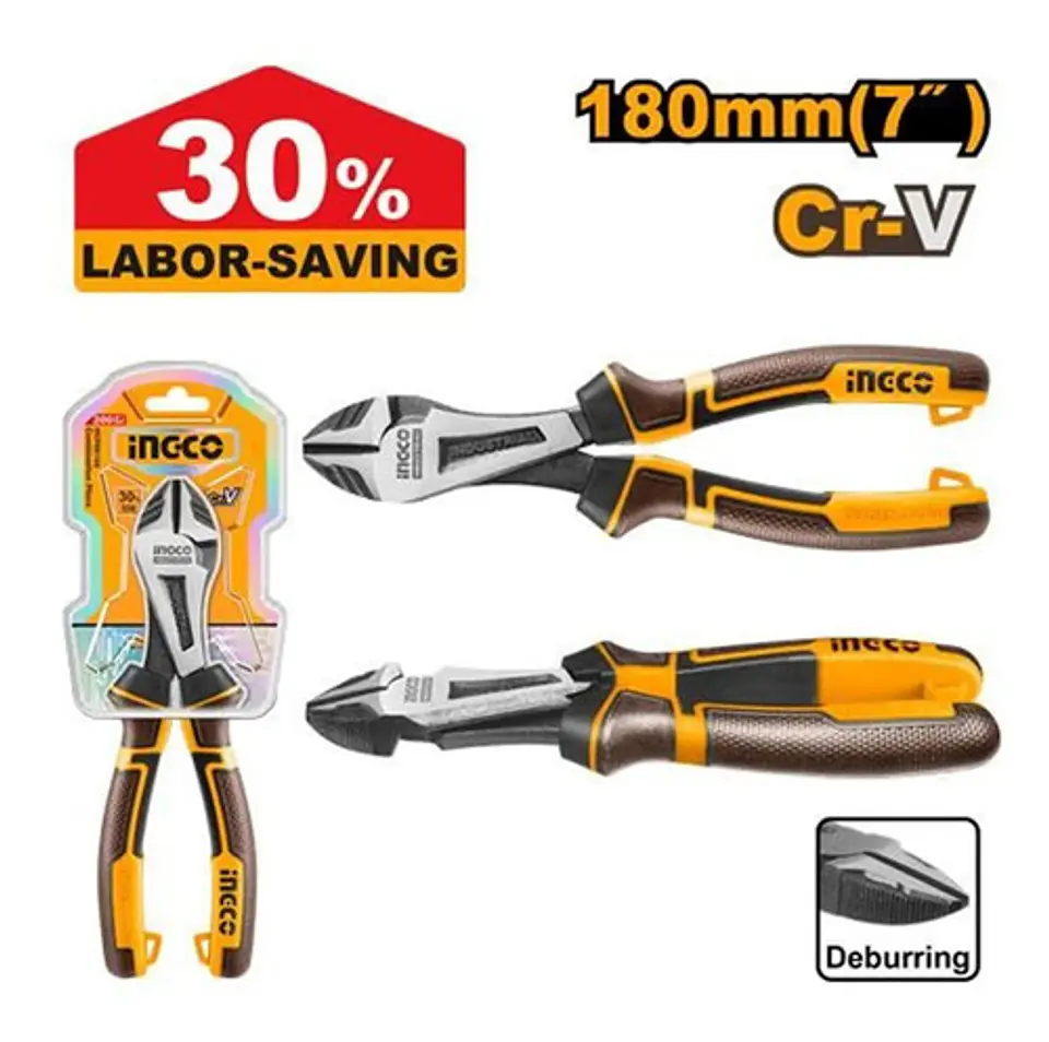 Alicate Corte Diagonal 180mm/7 Industrial Ingco Hhhdcp28180 Negro 2