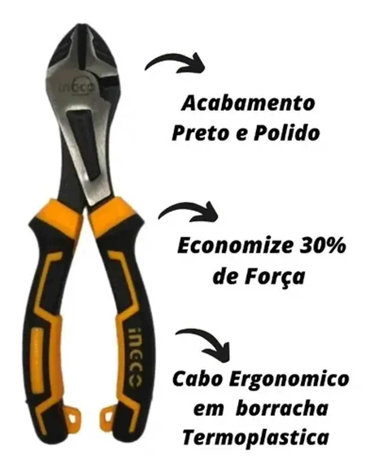 Alicate Corte Diagonal 180mm/7 Industrial Ingco Hhhdcp28180 Negro 9