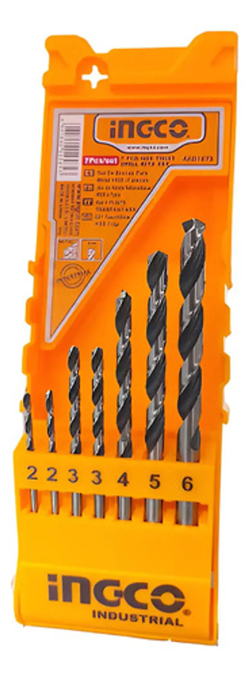 Set Juego De Brocas Para Metal 7 Piezas 2-6 Mm Ingco Akd1075 4