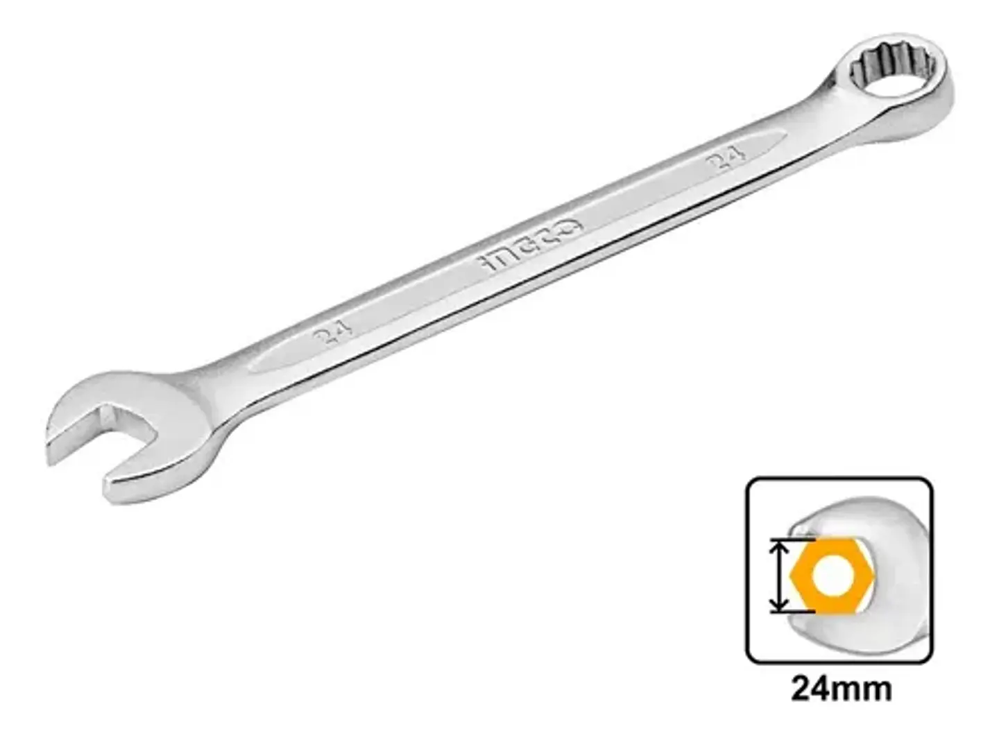 Llave Combinada Boca Estriada Punta Corona 24 X 286 Mm Ingco 4
