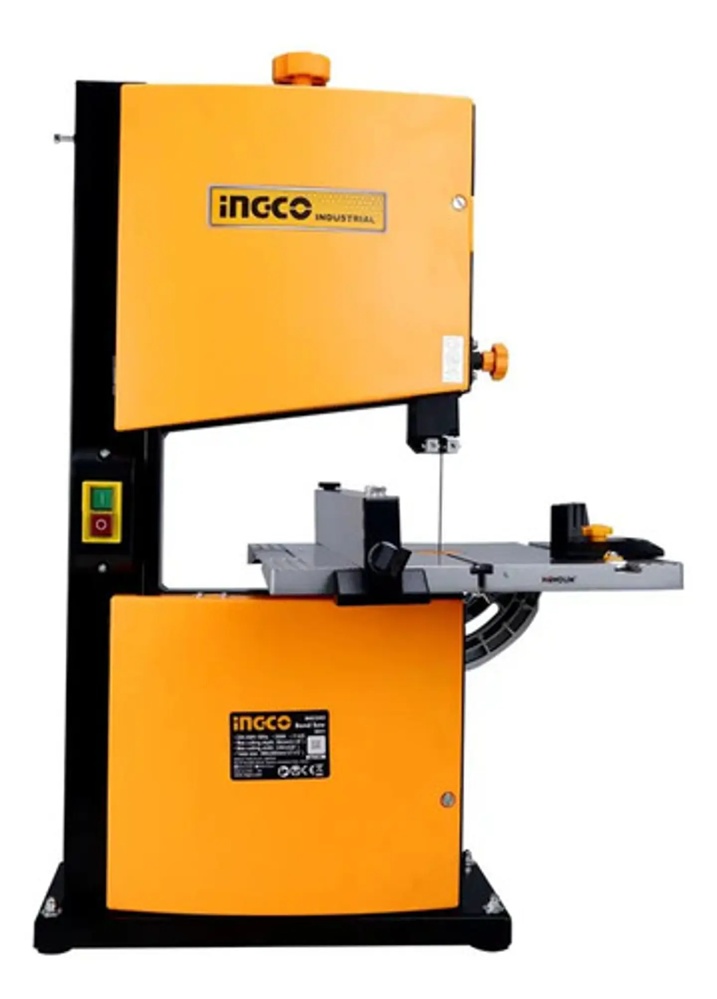 Sierra De Banda Industrial Sin Fin 350w Velocidad De Corte De 11.6m/s Ingco Bas3502 Amarillo 50 Hz 4