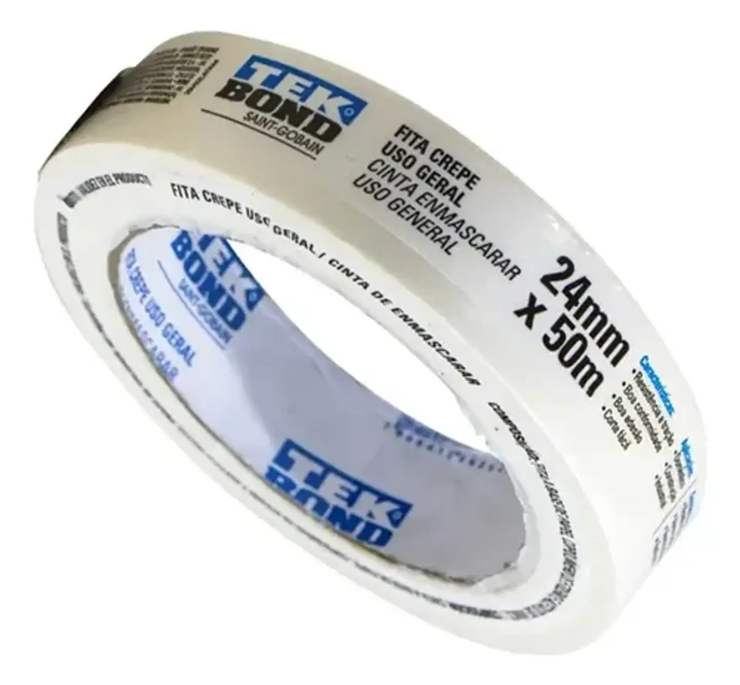 Cinta Adhesiva Crepe Enmascarar Masking Tap 24mm 50m Tekbond 1