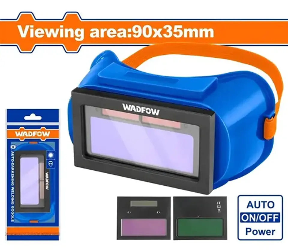 Máscara Para Soldar Fotosensible Wadfow Wwa2800 Azul, Con 2 Sensores Lisa 2