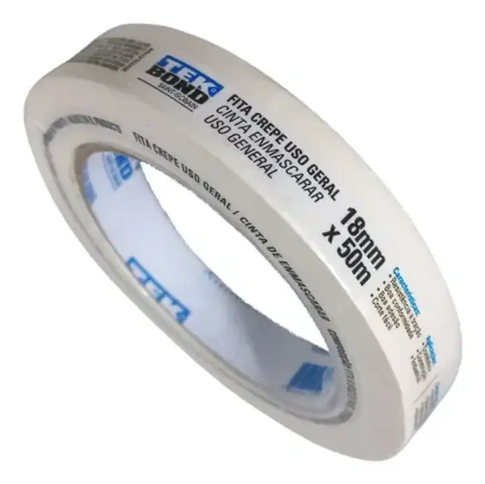 Cinta Adhesiva Crepe Enmascarar Masking Tap 18mm 50m Tekbond 1