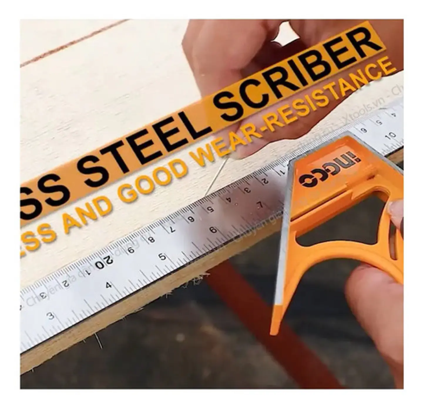 Escuadra De Combinación Magnética Ingco 300mm Naranja 4