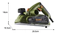 Cepillo Eléctrico Bauker 900w Color Verde/negro/naranjo - Miniatura 3
