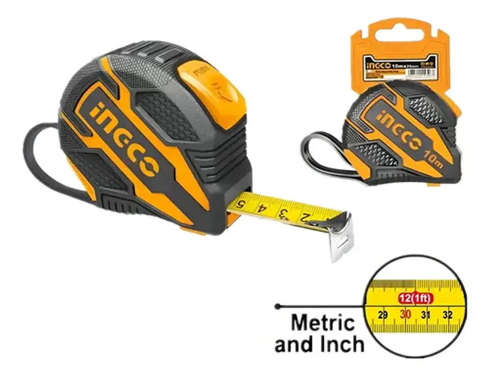Huincha De Medir Ingco 10 M X 25 Mm Cinta Métrica  2