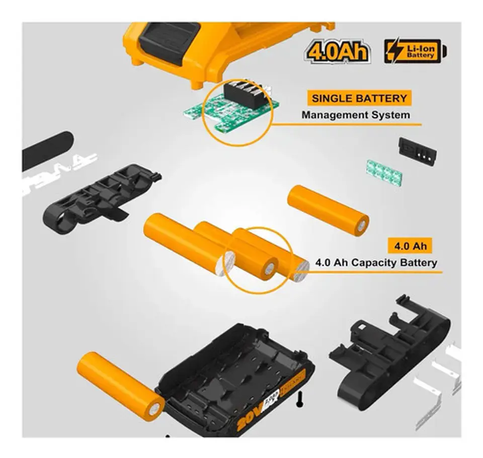 Batería De Litio 20v 4ah Para Herramientas Ingco P20s 6
