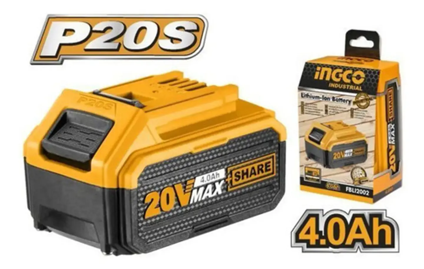 Batería De Litio 20v 4ah Para Herramientas Ingco P20s 7