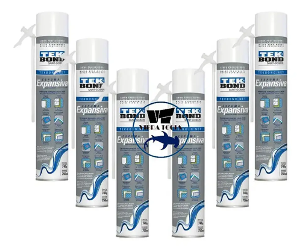 Pack 6 Espuma Expansiva Pu Tekbond 740 G / 750 Ml Uso Profes 1