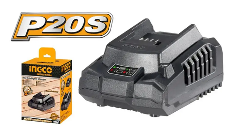 Cargador De Baterías Ingco 20v Industrial Fcli2001-7 4