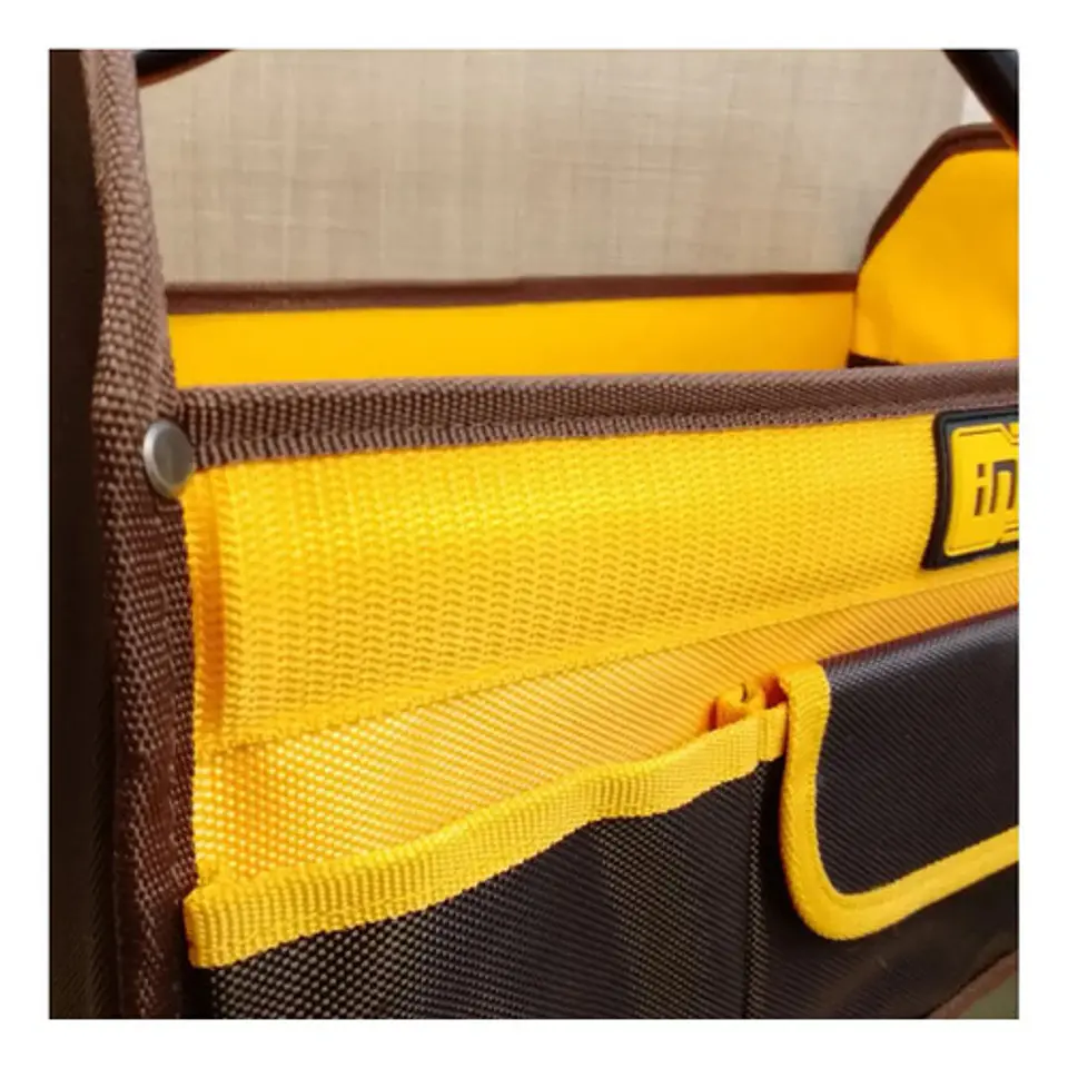 Bolso Industrial Portaherramientas C/ Manilla Ingco Htbgl04 Color Amarillo 7