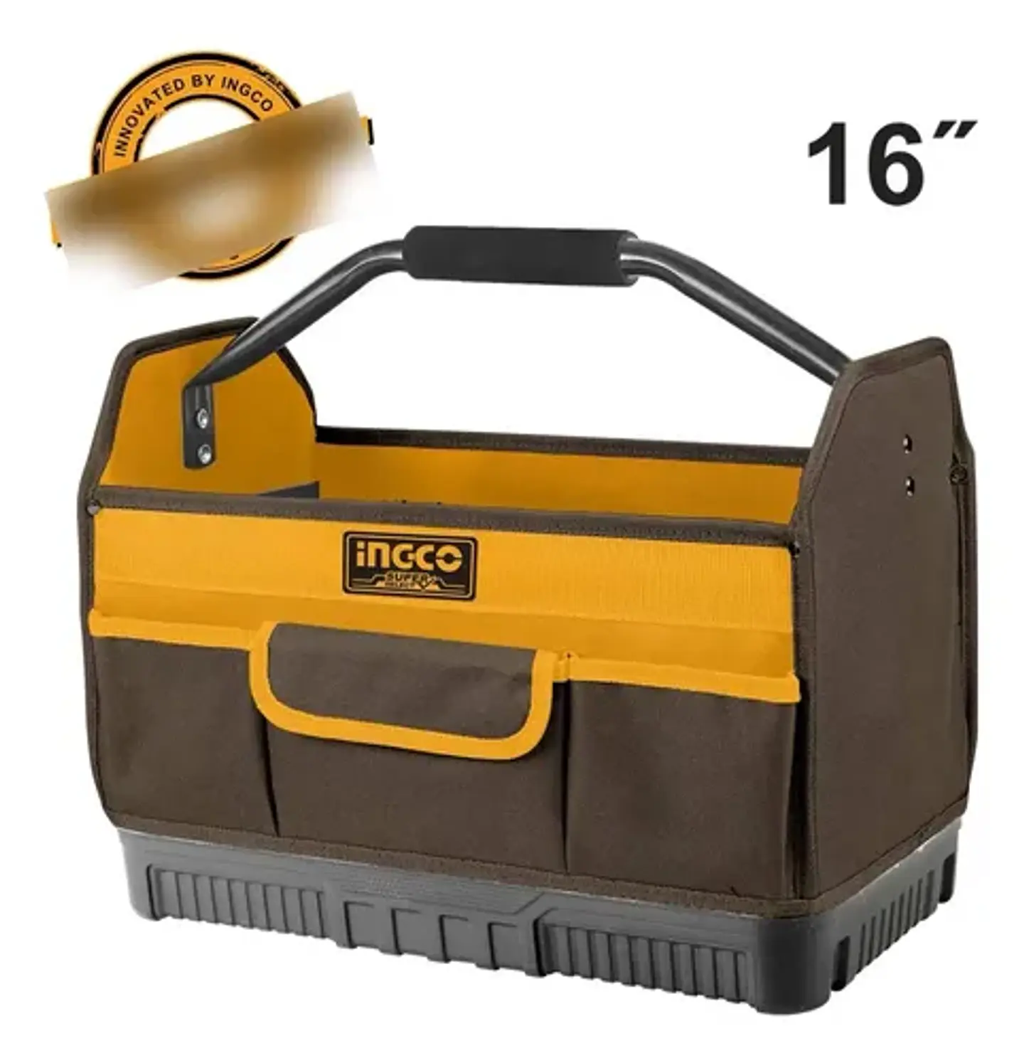 Bolso Industrial Portaherramientas C/ Manilla Ingco Htbgl04 Color Amarillo 10
