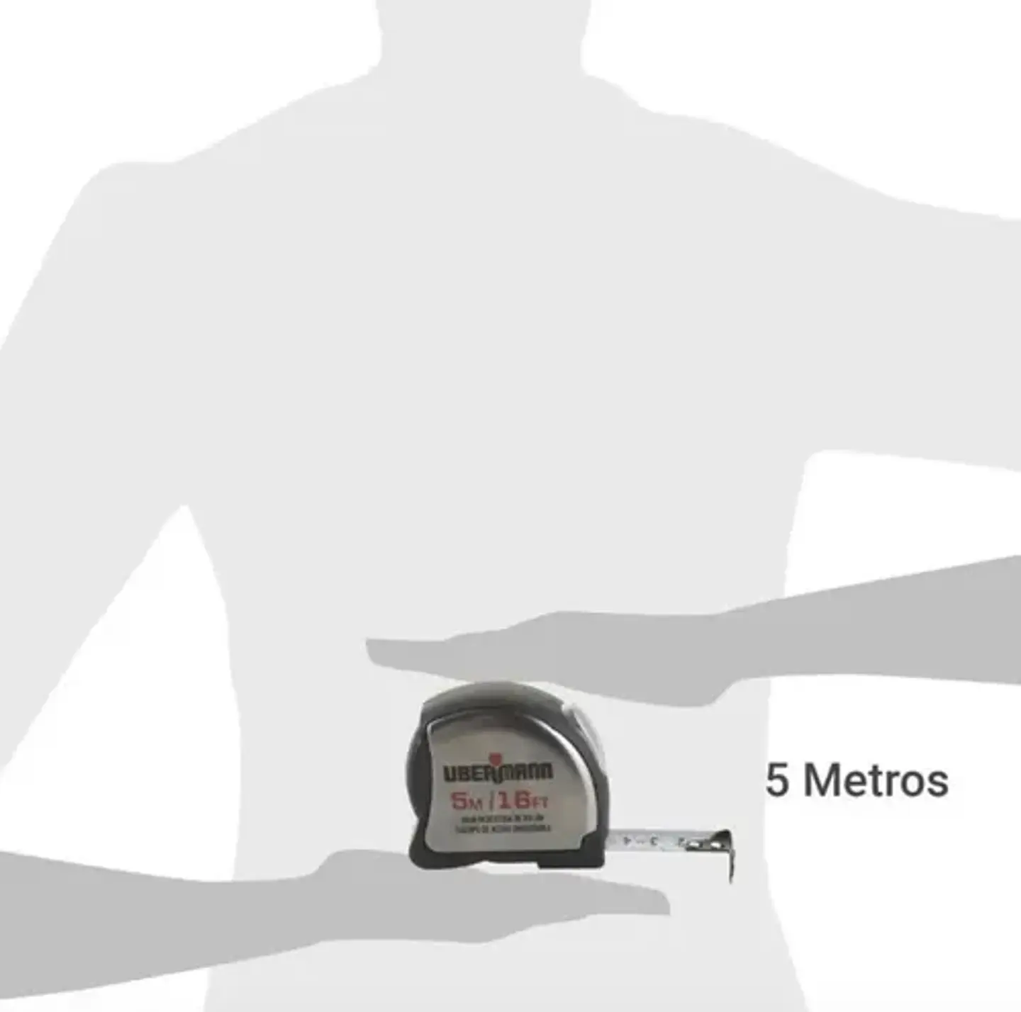 Huincha De Medir 5 M X 19 Mm Metálica Flexible Ubermann  6