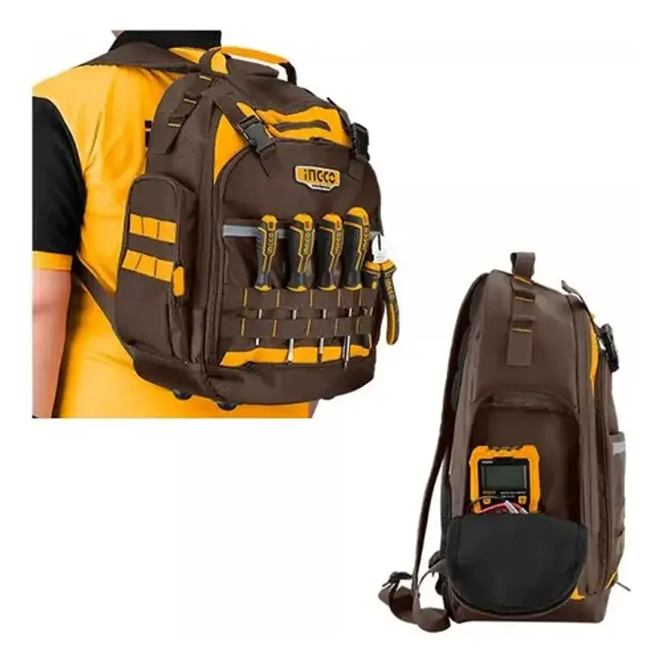 Mochila Porta Herramienta Industrial Ingco 46x38x17 Hbp01028 5