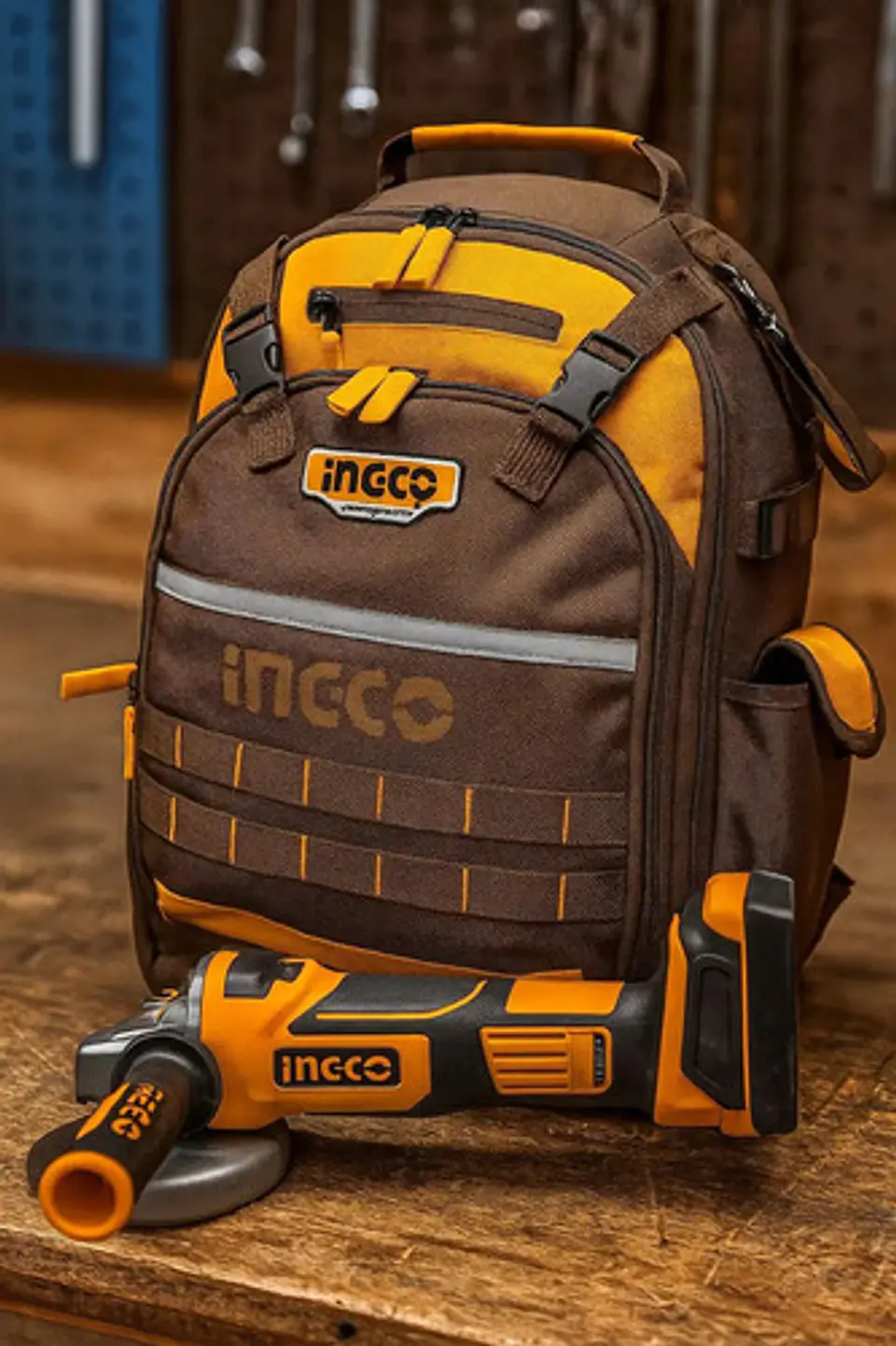 Mochila Porta Herramienta Industrial Ingco 46x38x17 Hbp01028 9