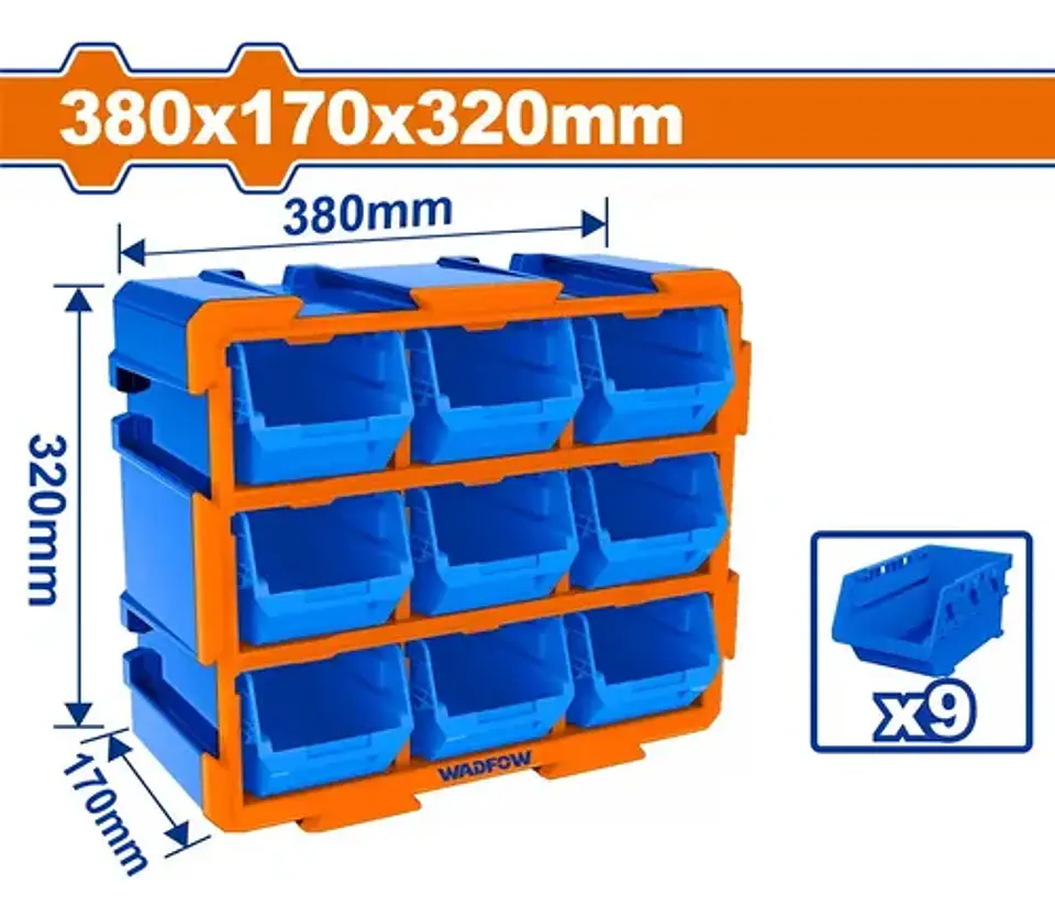 Gavetero Organizador Plastico 9 Cajones Cajonera Azul 7
