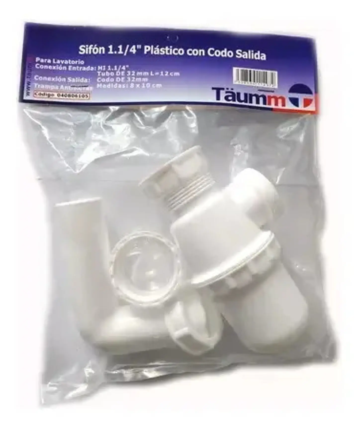 Sifon 1.1/4 Plastico Con Codo Salida Taumm 5