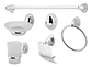 Set Accesorios Baño 6 Piezas Colomba Plateado - Miniatura 5