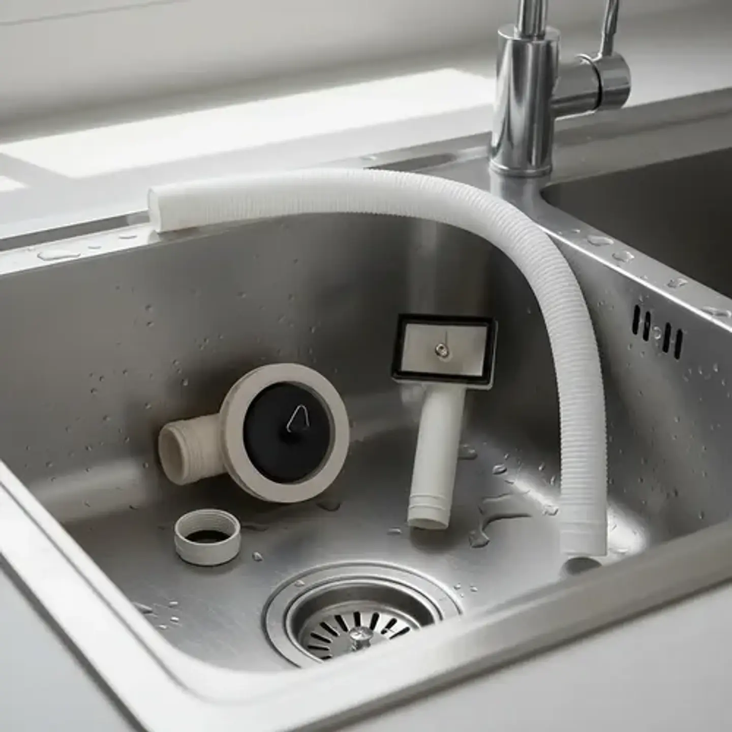 Desague Plastico Lavaplatos 1 1/2 Con Tubo Rebalse Taumm 4