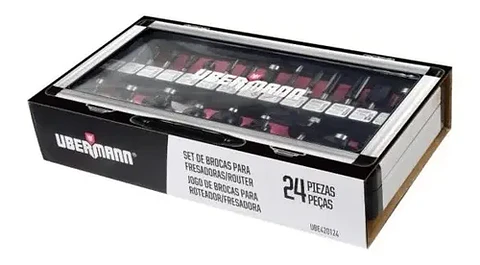 Set De 24 Fresas 1/4 (6.35) Ubermann Para Fresadora / Router