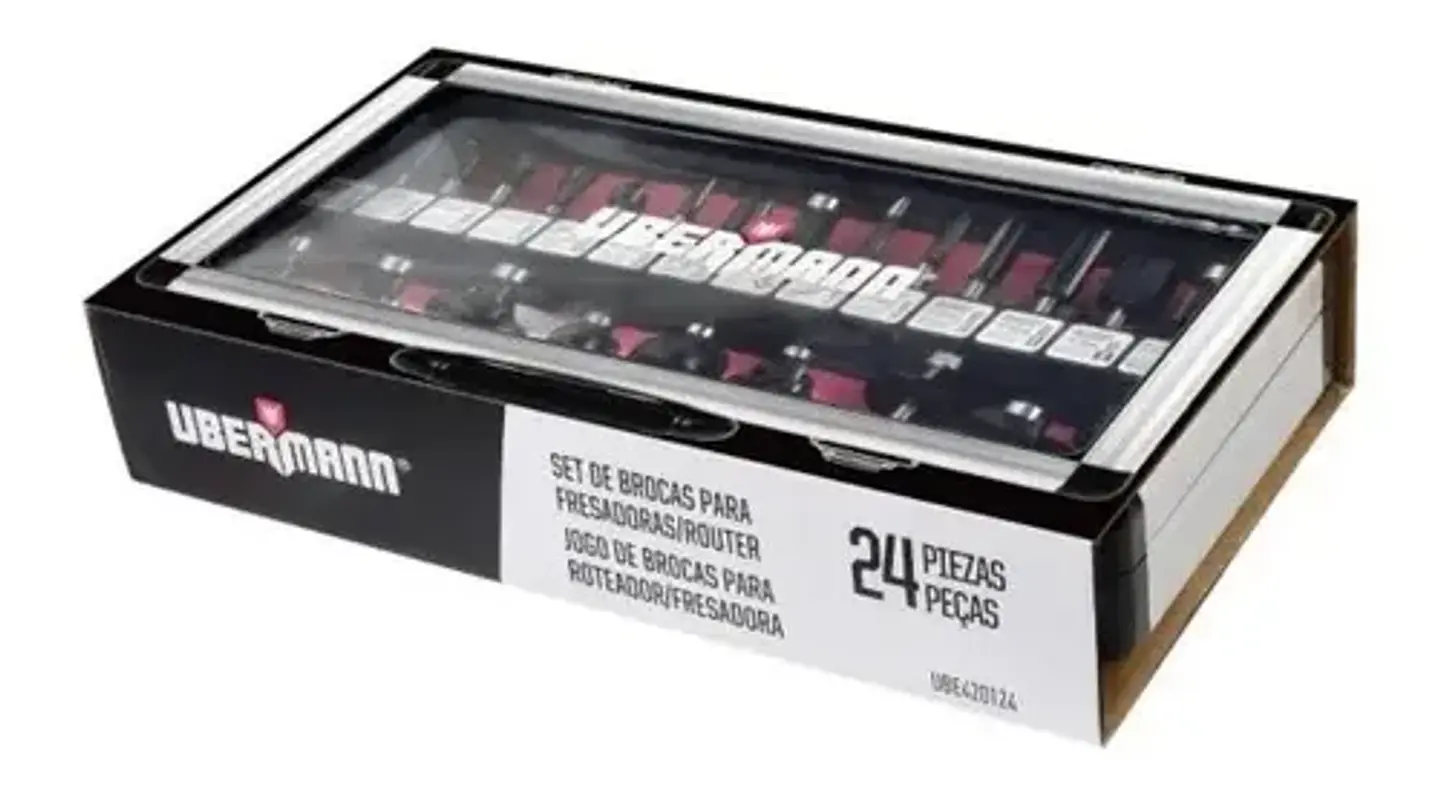 Set De 24 Fresas 1/4 (6.35) Ubermann Para Fresadora / Router 1