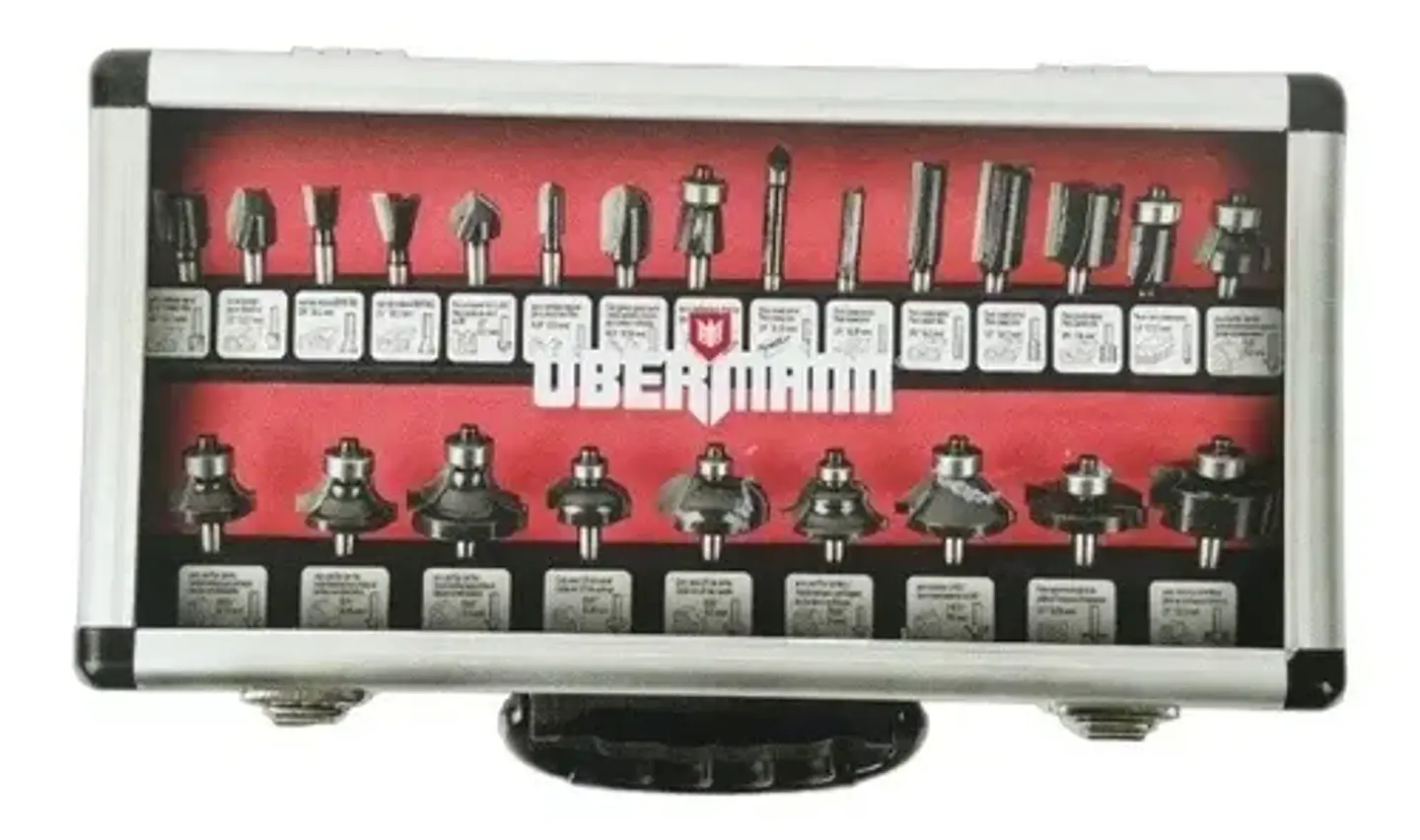 Set De 24 Fresas 1/4 (6.35) Ubermann Para Fresadora / Router 5