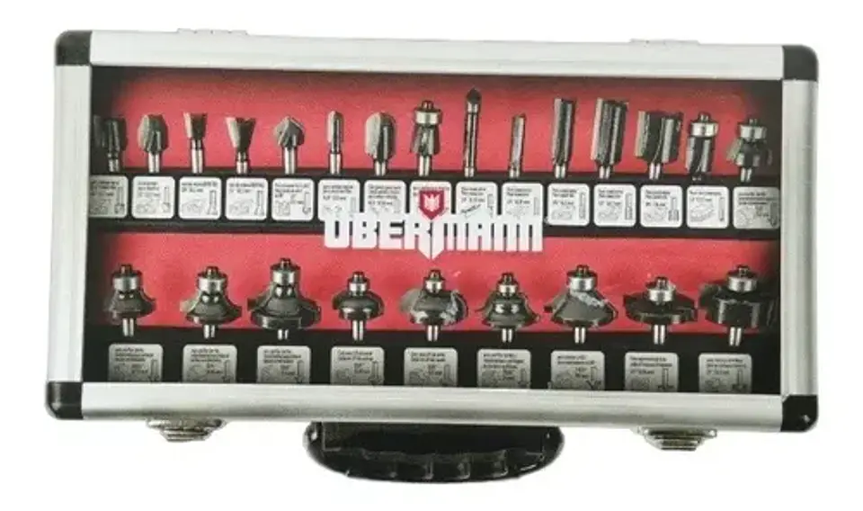 Set De 24 Fresas 1/4 (6.35) Ubermann Para Fresadora / Router 5