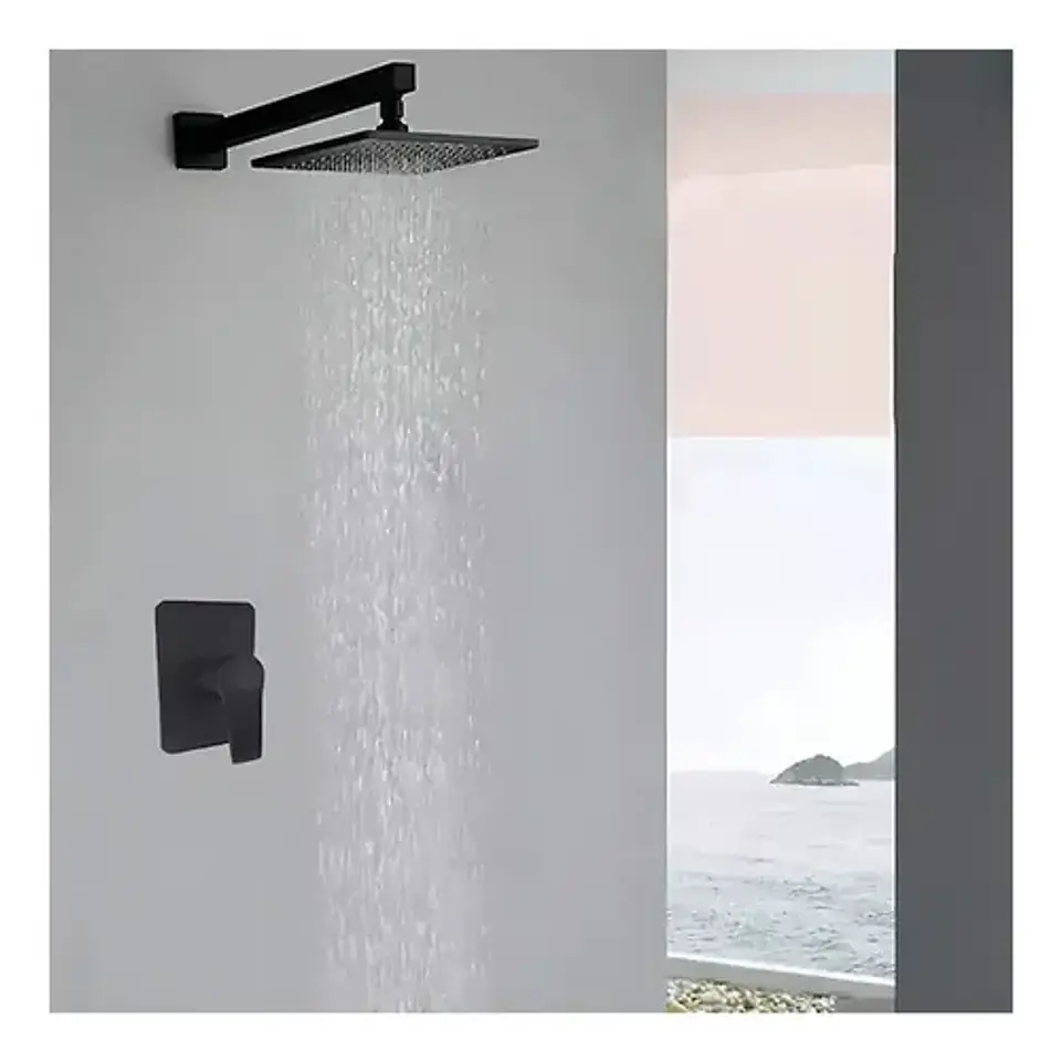 Monomando Ducha Empotrado Notte Acabado Mate Color Negro 8