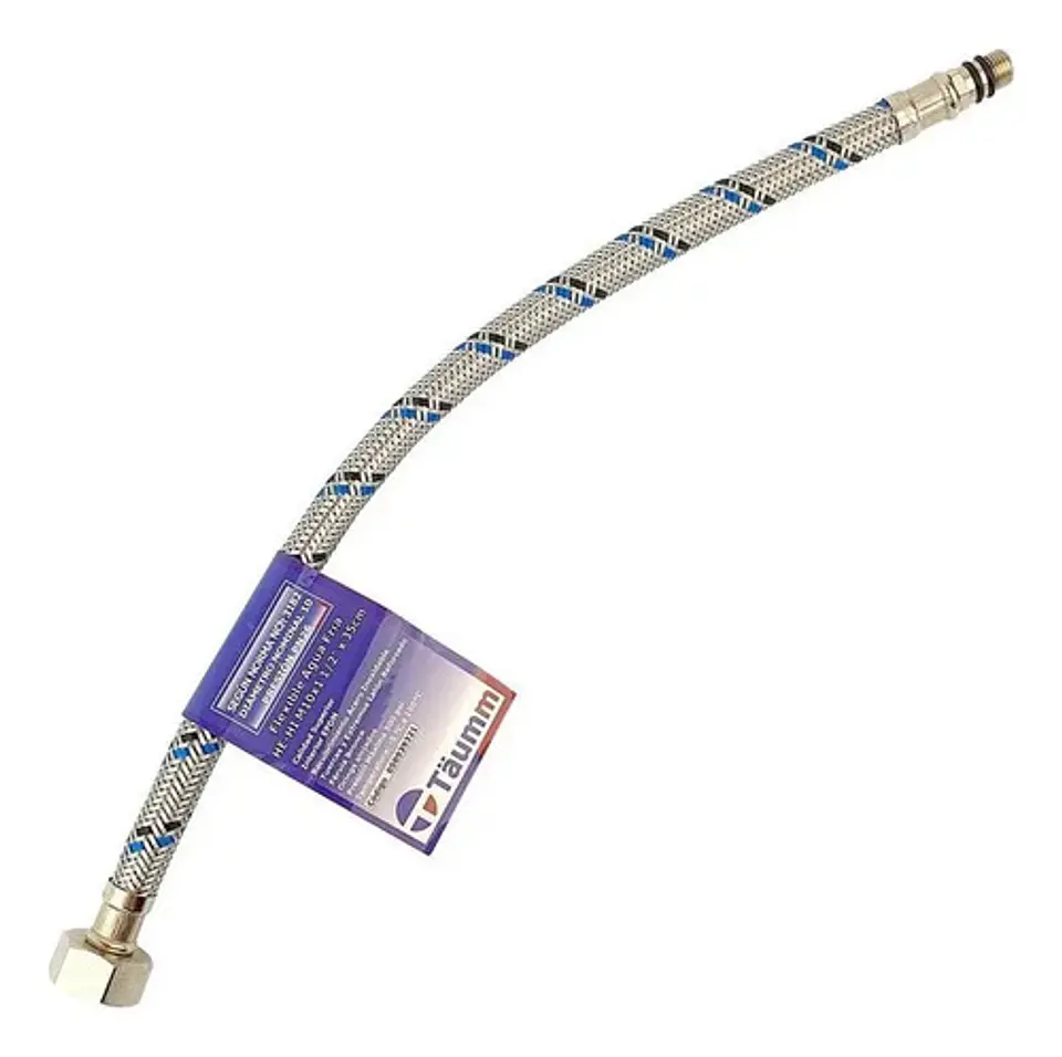Flexible Agua He-hi M10x1 1/2 X 35 Cm Taumm Negro/azul 2