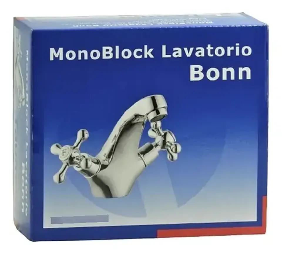 Llave Monoblock Lavatorio Bonn Taumm Lavamanos Metal Cromado 6
