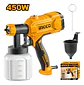 Pistola De Pintar Electrica Industrial 450w Ingco Spg3508 Amarillo Naranja/negro - Miniatura 1
