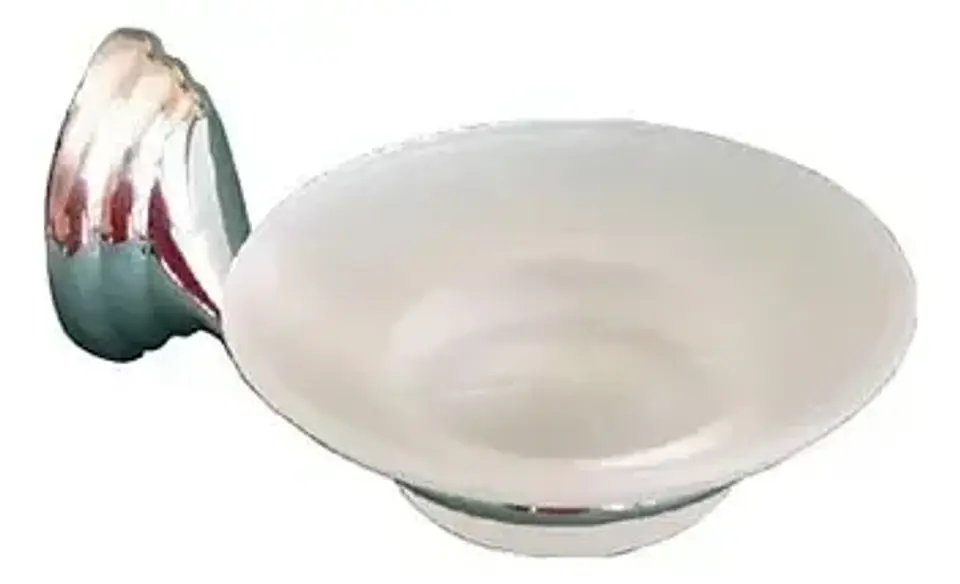Jabonera De Vidrio Linea Colomba Taumm Baño Color Gris 6