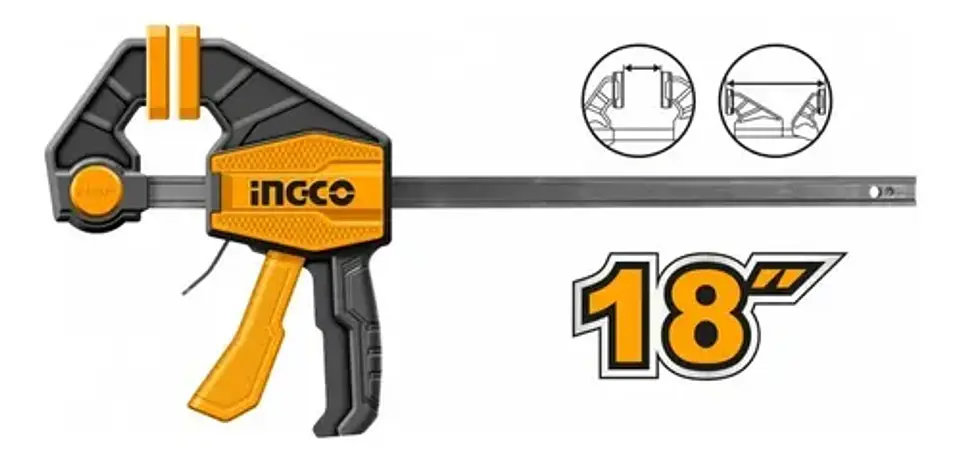 Prensa Sargento Rapida Industrial Ingco 63x450 Mm Hqbc01603 2