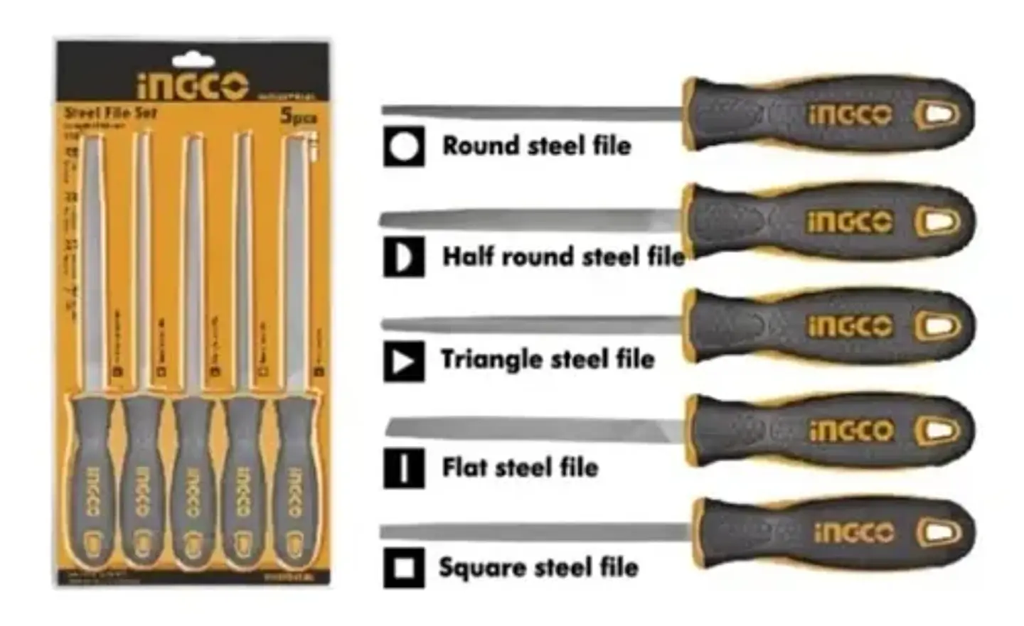 Set De Limatones Para Metal 5 Piezas Ingco 5
