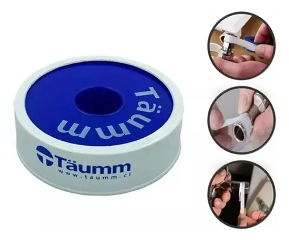 Pack 5 Teflon Domestico 3/4 PuLG Taumm Espesor 0.075 Mm 10 M 3