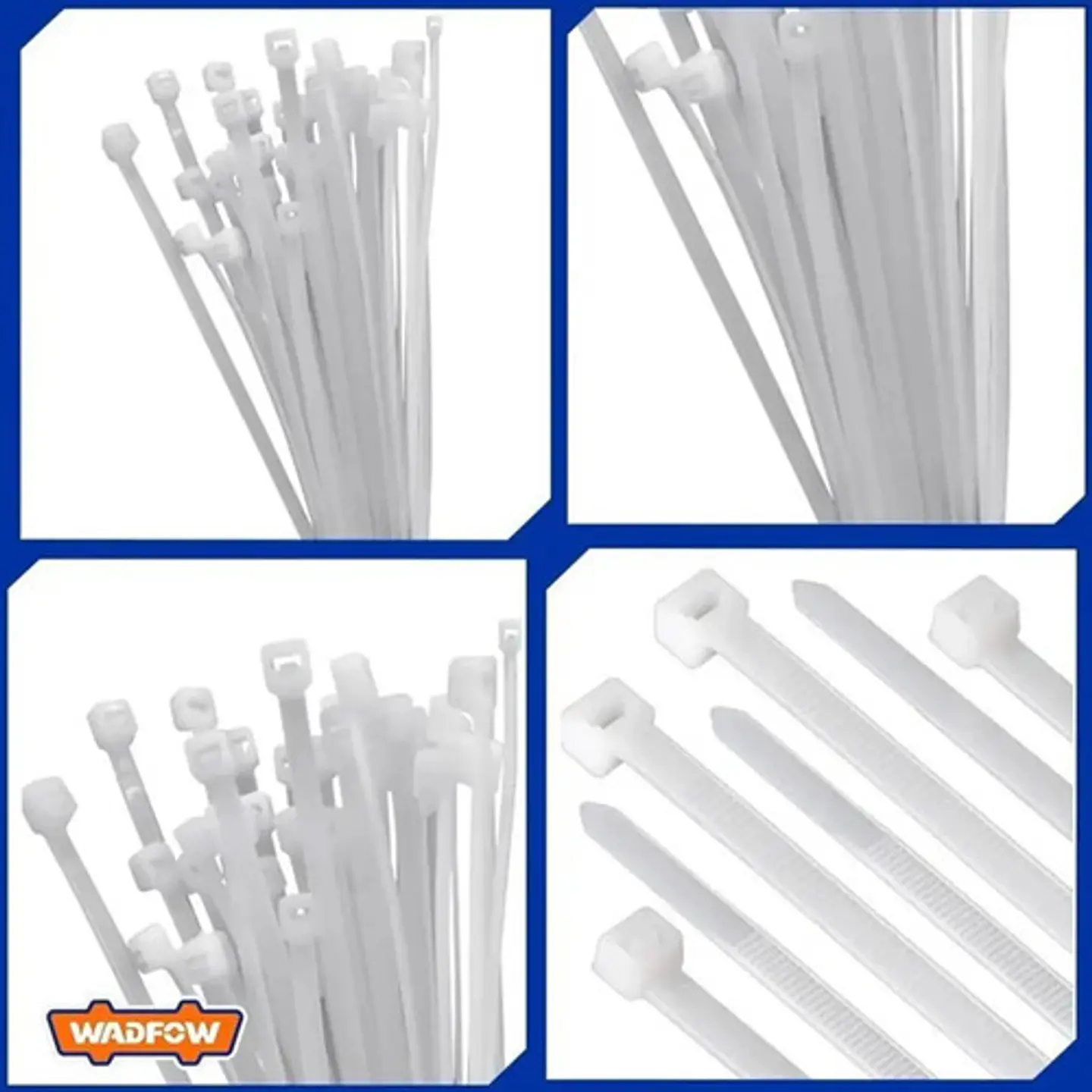 Set De 100 Amarras Plasticas Wadfow 4.8x300 Mm 22 Kg Negro 4