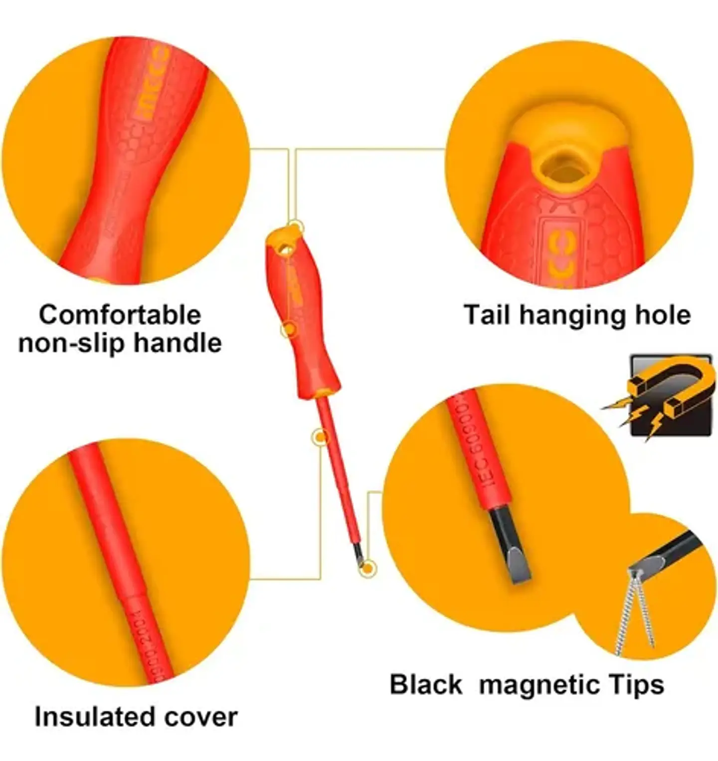 Set Destornilladores Electricos Aislado 6pcs Ingco Hkisd0608 6