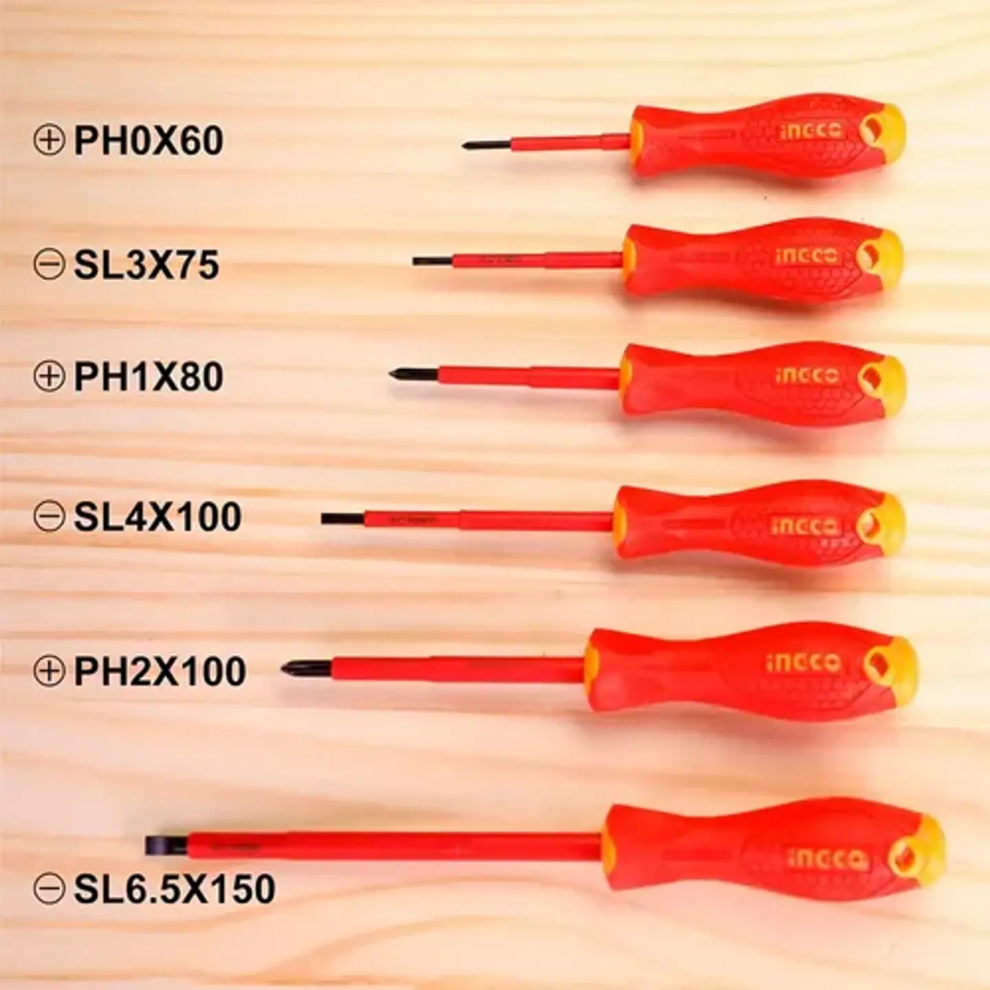 Set Destornilladores Electricos Aislado 6pcs Ingco Hkisd0608 7