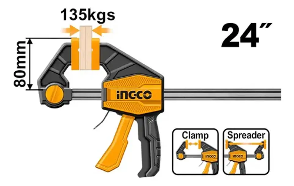 Prensa Rapida Autoajustable 24 135kg Ingco 2