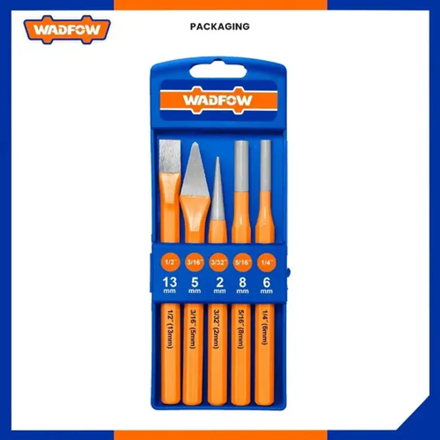 Juego De Cinceles Punzones Botadores 5 Pzs Wadfow Wcc8395 5