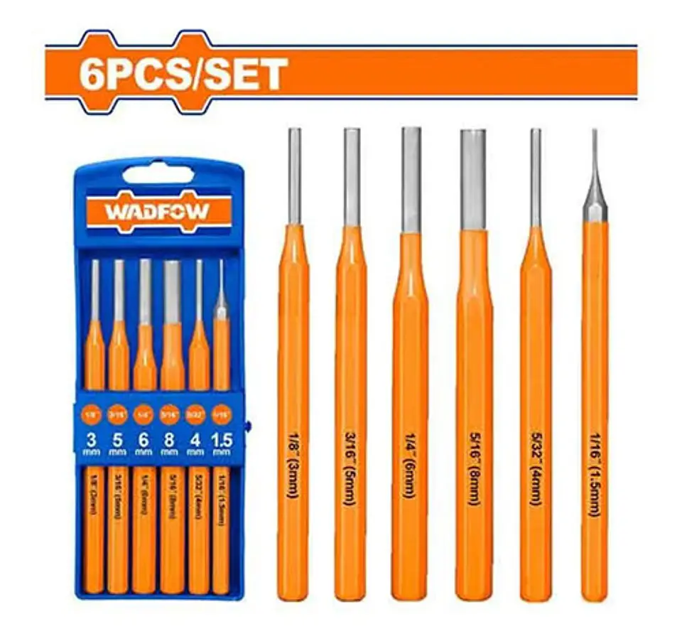 Juego De Cinceles Punzones Botadores 5 Pzs Wadfow Wcc8395 9