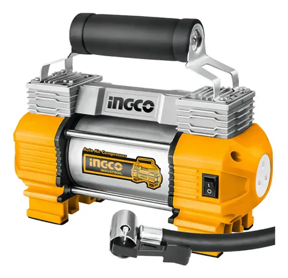 Compresor De Aire Para Auto 13.5v/120psi Ingco Aac2508 Amarillo Naranja 1