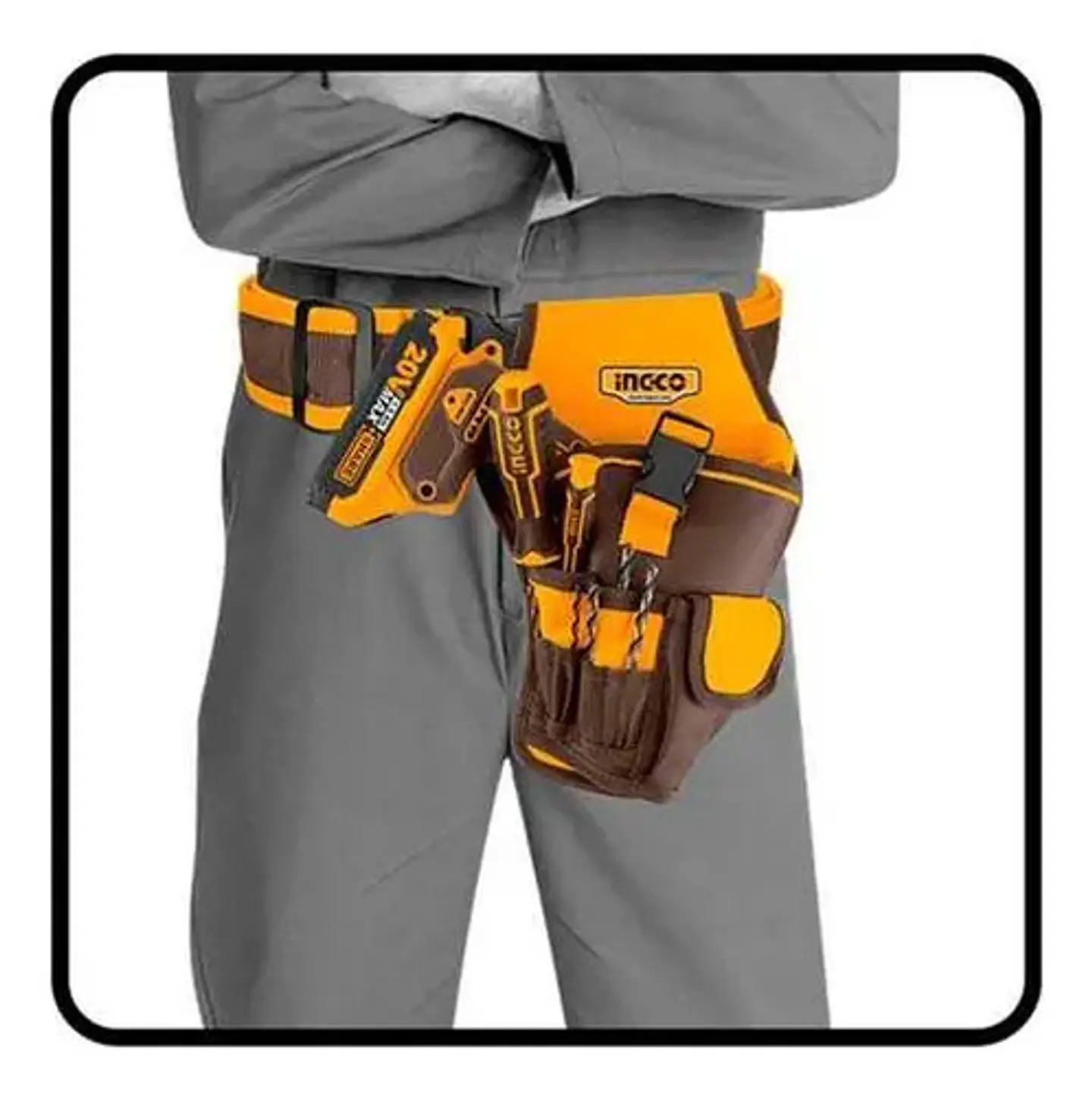 Cinturon Cinto Porta Herramientas Taladro Ingco Htbp030128 Color Marrón Claro 2