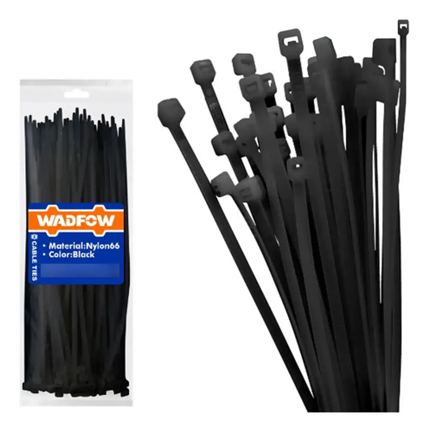 Set De 100 Amarras Plasticas Wadfow 4.8x300 Mm 22 Kg Blanco 1