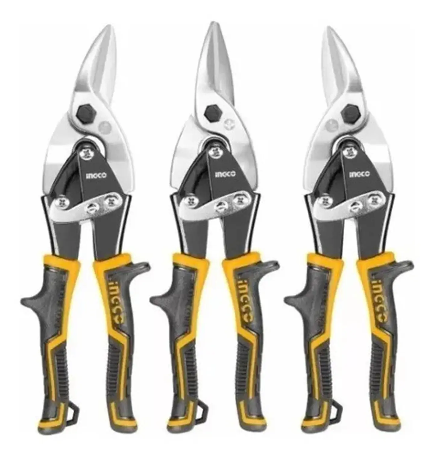 Set Pack De 3 Tijeras Aviación Hojalateras Ingco De 10 Pulga 3