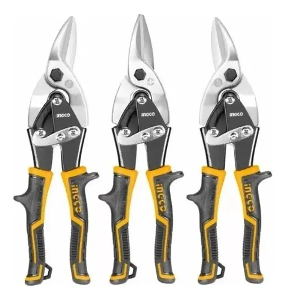 Set Pack De 3 Tijeras Aviación Hojalateras Ingco De 10 Pulga 3